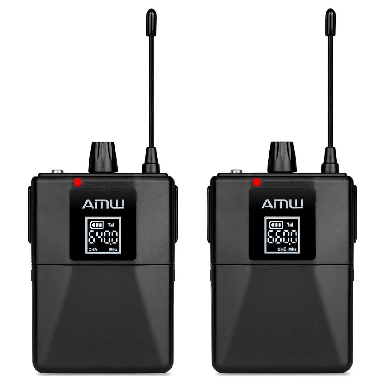 Microfone Auricular e lapela sem fio duplo UHF  - Foto 4