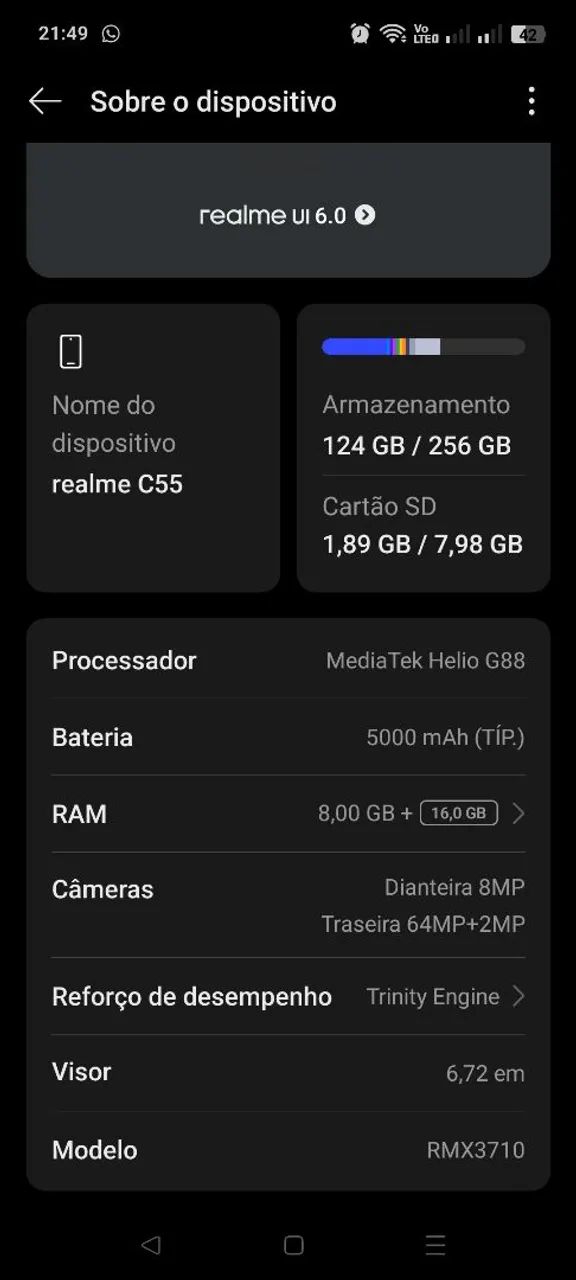 Realme c55 256GB 8gb ram - Foto 3