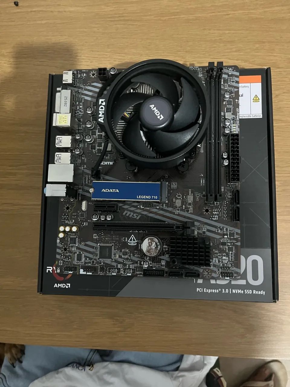 Kit Ryzen 5 5500 + MSI A520M + Cooler AMD (Seminovo na Caixa)