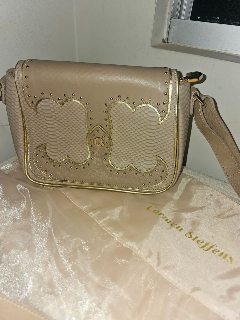 Bolsa Carmen Steffens em Couro - Nude/Bege