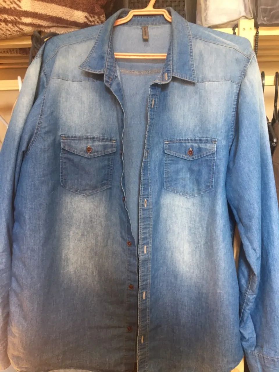 Camisa manga comprida - Cor Jeans 
