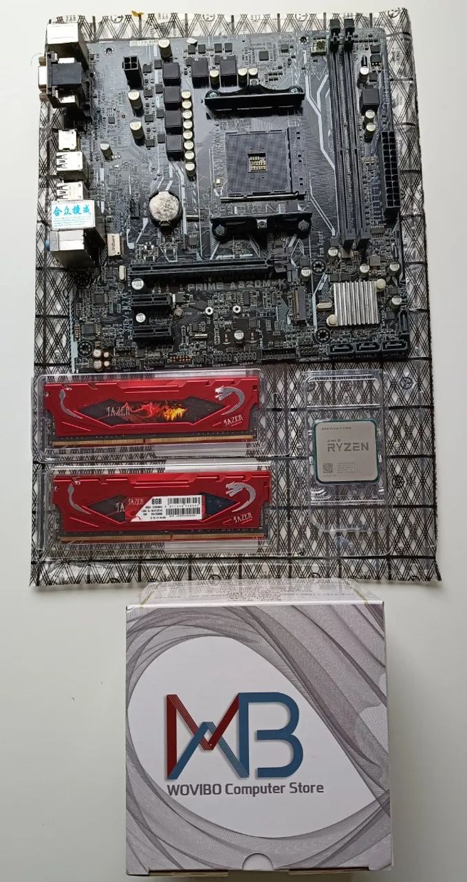 Kit Ryzen 2200g + Placa Mãe Asus + 16gb De Memoria + Cooler