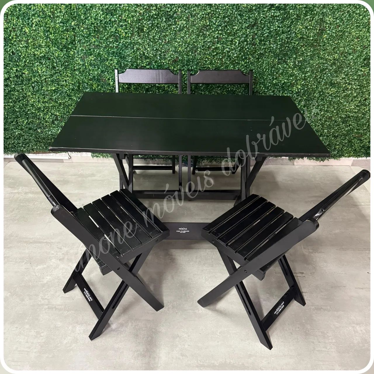 Mesa 1,20x70 com 4 cadeiras Madeira  - Foto 2