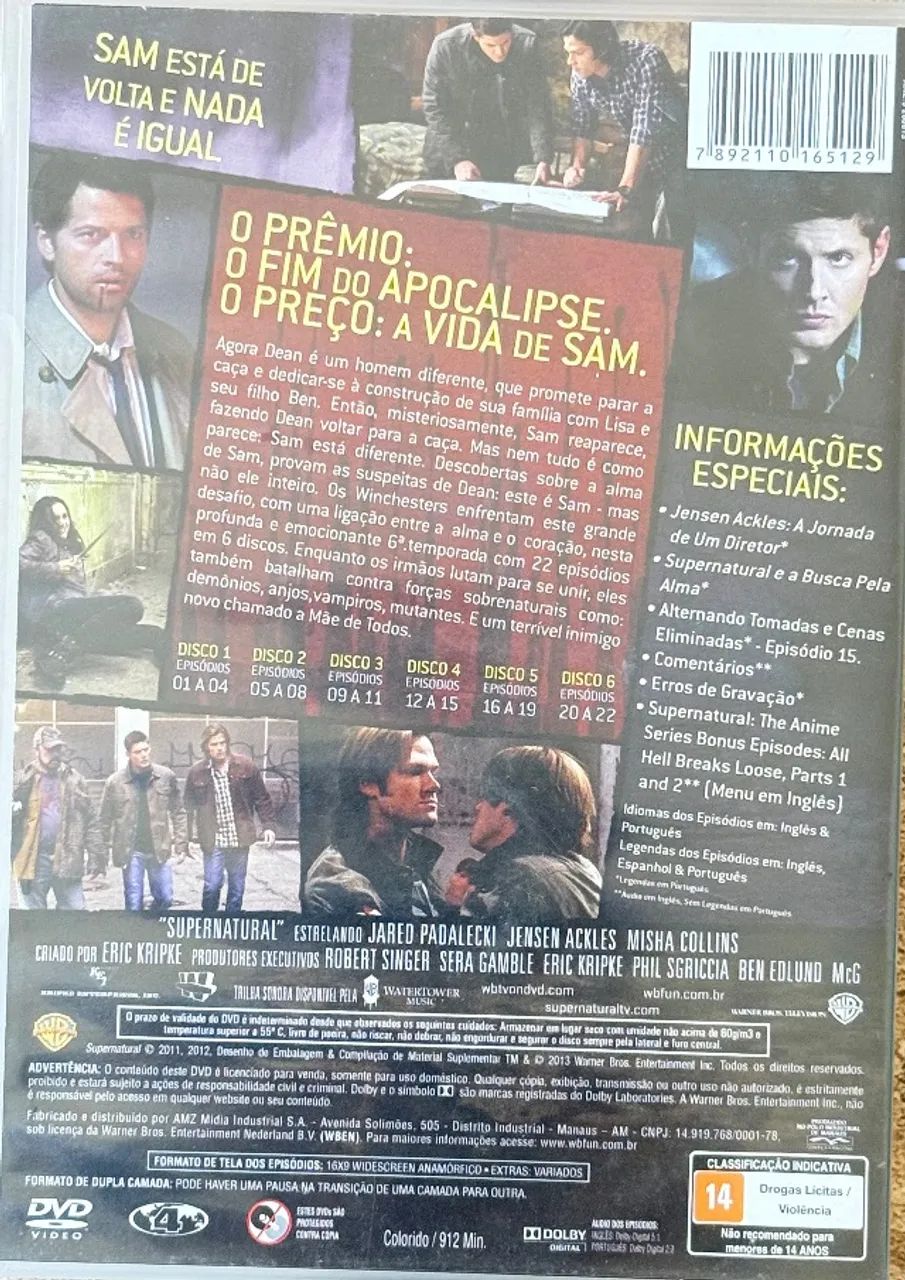 DVD Supernatural 6 Temporada - Foto 4