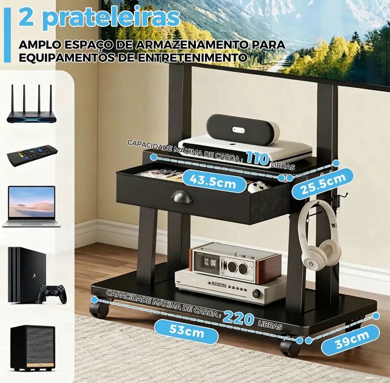 Suporte TV até 65 polegadas  - Foto 4
