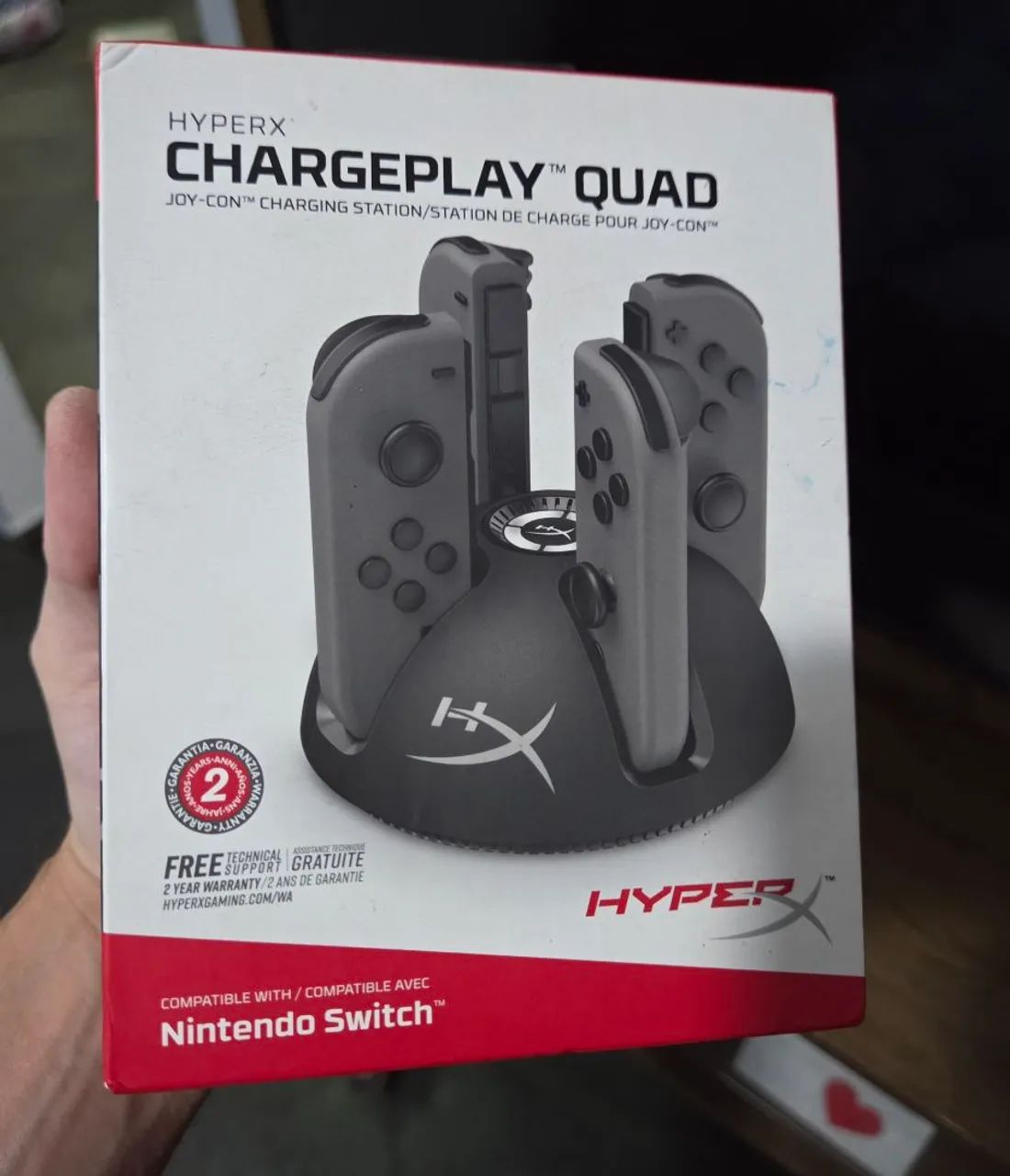 Base Carregadora de Joycon para Switch - HyperX, item sem uso.