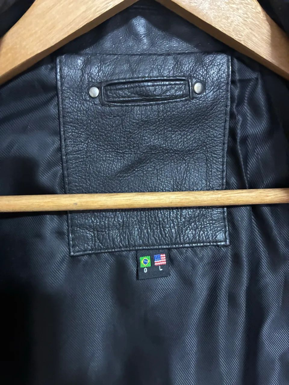 Jaqueta de couro legítimo preto G  - Foto 5