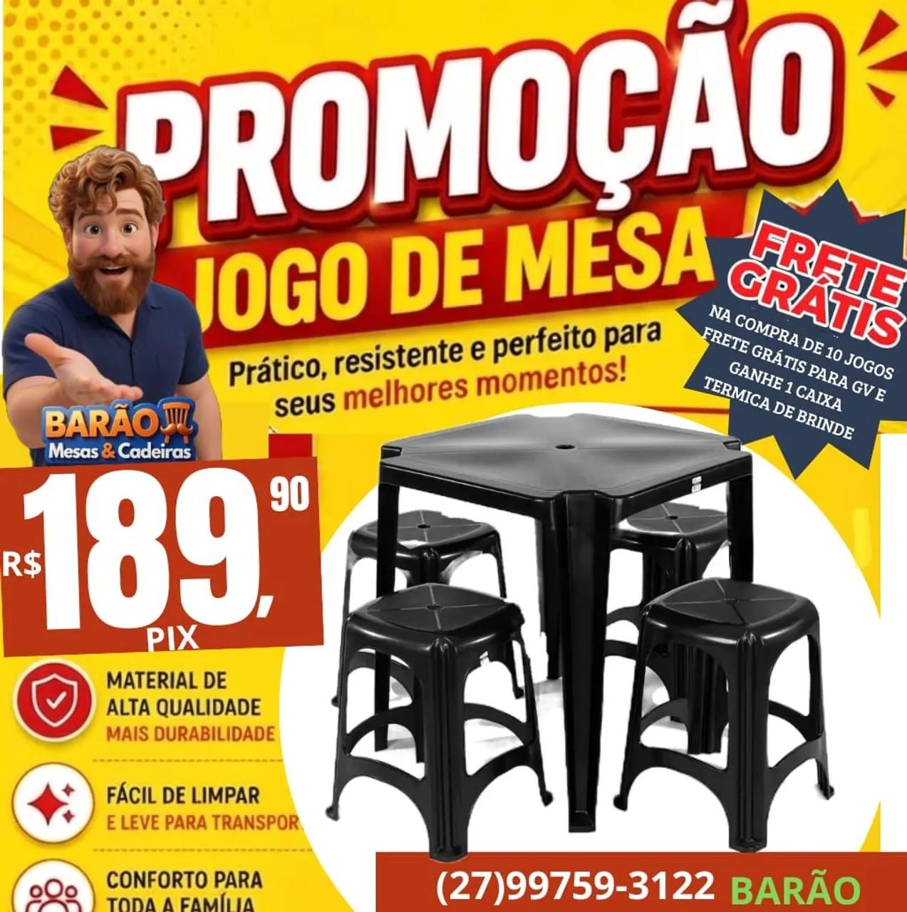 Banco de plástico jogo
