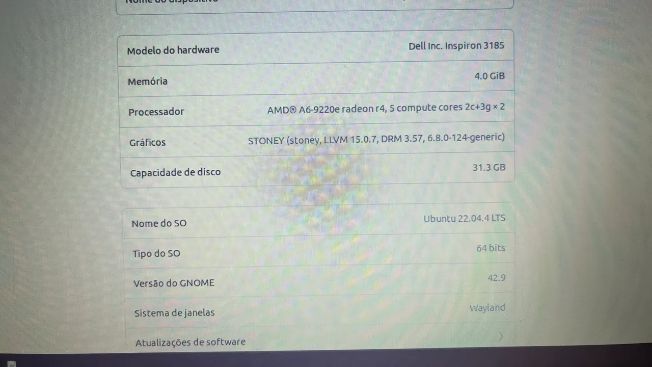 Notebook dell inspiron 3185