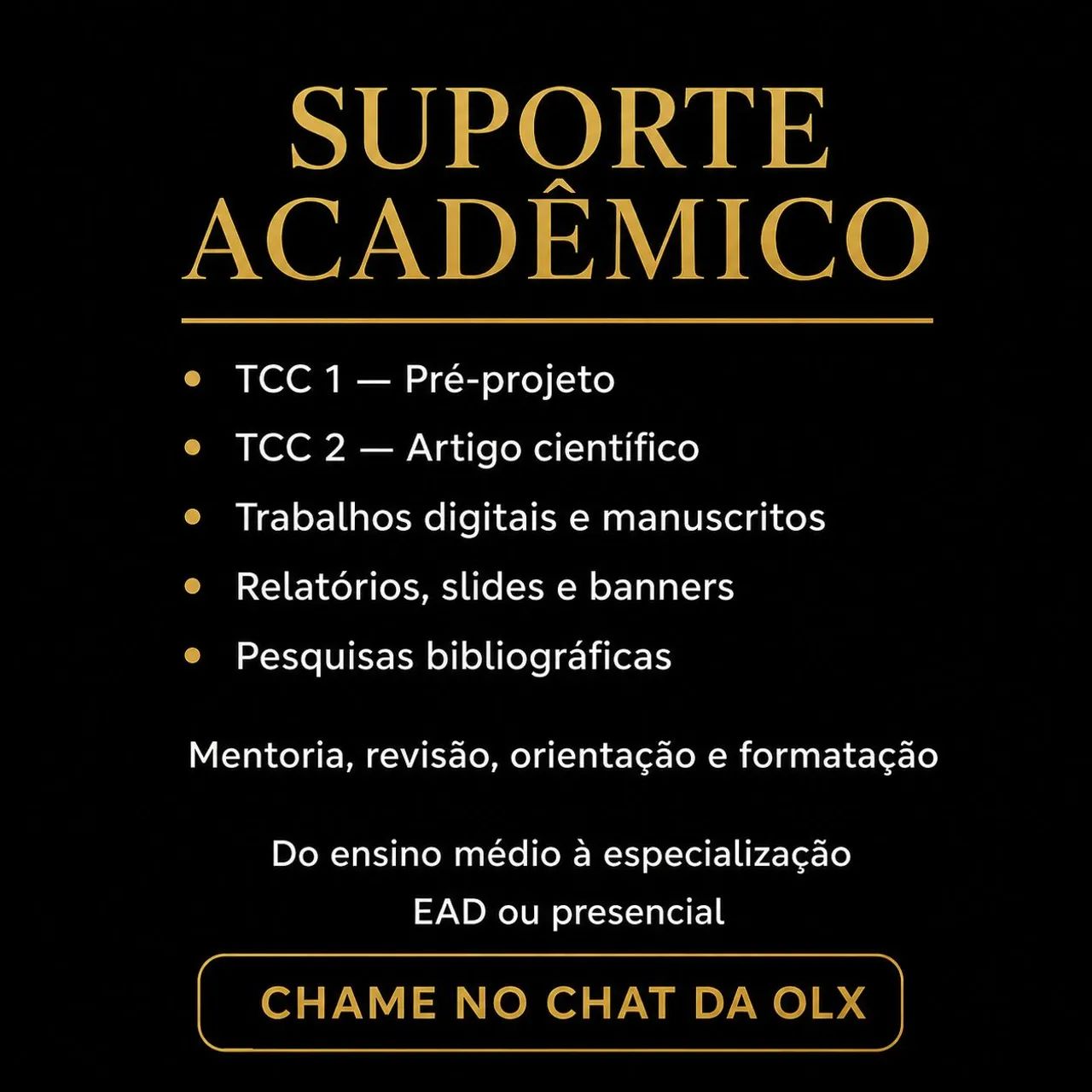 Trabalhos Acadêmicos | Chama no chat e consulte valores 