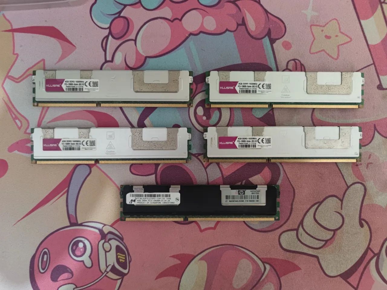 Memórias RAM DDR3 20GB Xeon