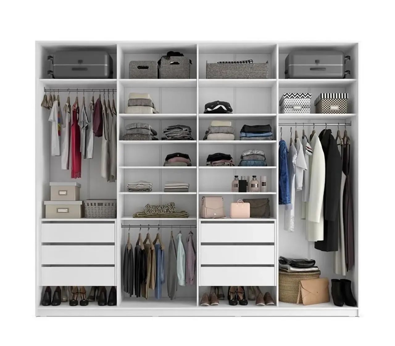 Guarda Roupa Casal Branco com Espelhos - Foto 2