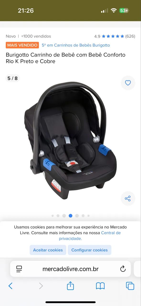Carrinho + bebê conforto da Burigotto - Foto 2