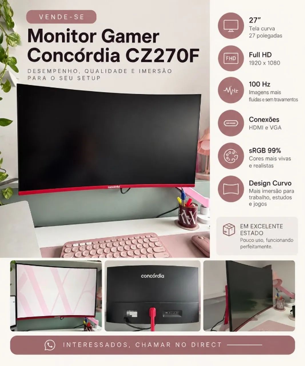 MONITOR CURVO GAMER 27"