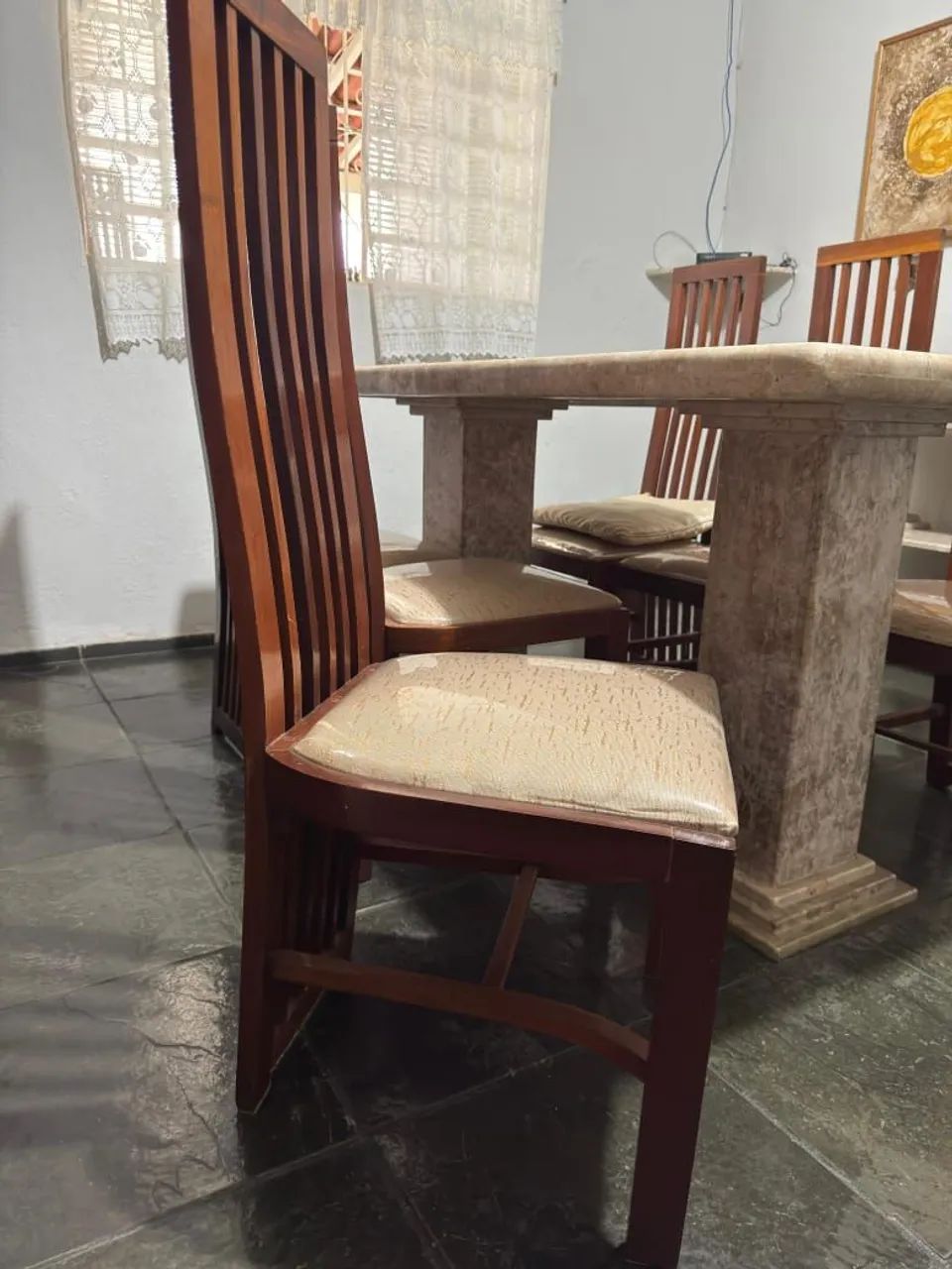 Mesa de Jantar de mármore travertino - Foto 2