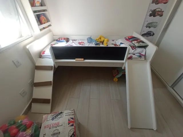 Cama infantil com escorregador e lousa. + Colchão - Foto 2