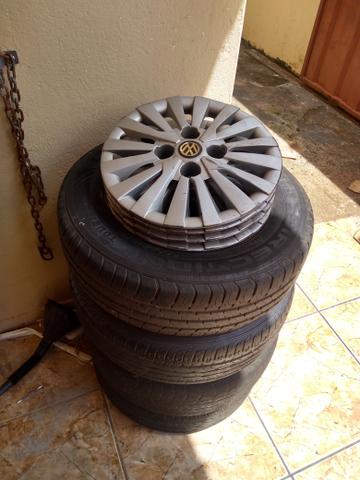 Rodas gol aro 13 mas pneus - Foto 5