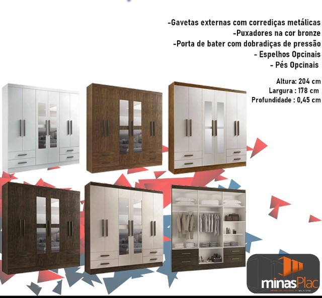 Quarto roupeiro casal 6 portas 