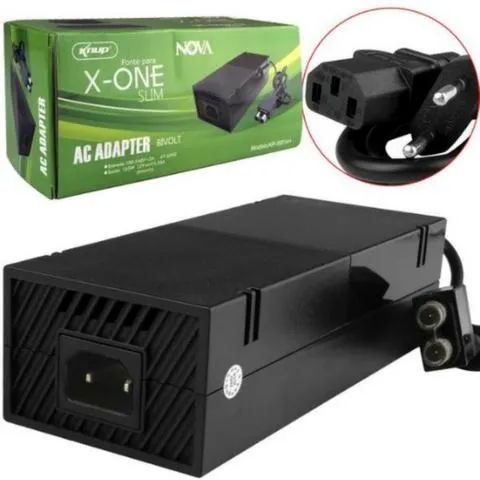 Promoção: Fonte Xbox One Fat Bivolt Cabo De Energia Compatível 110/220