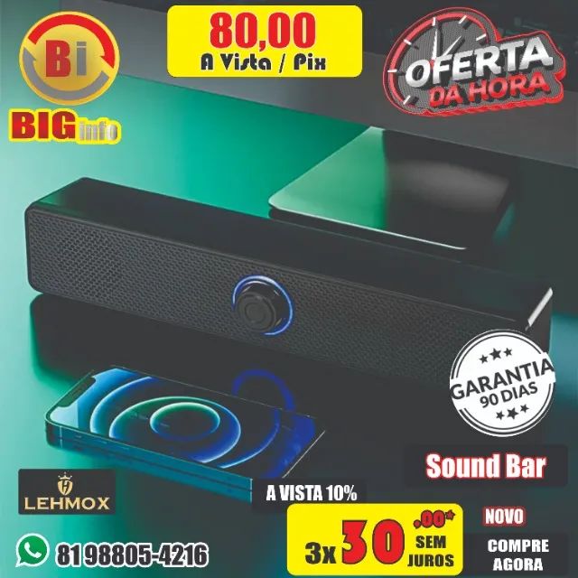 Soundbar alimentado por USB para TV, PC, Laptop, Jogo, Home Theater, Sistema de Áudio  - Foto 2