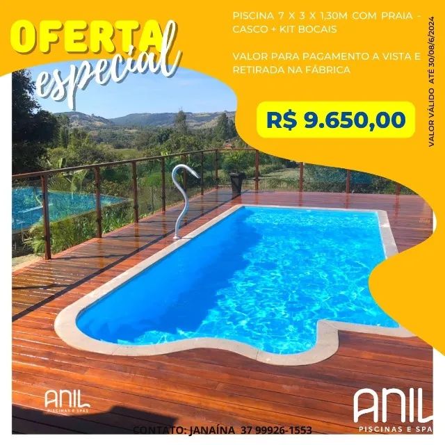 JA - Piscina com praia 7 metros 