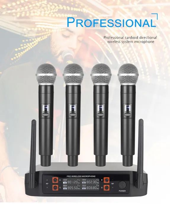 Kit Com 4 Microfones Profissionais Sem Fio  - Foto 2