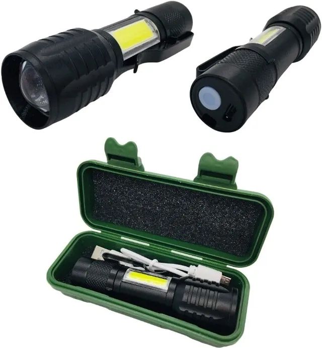 Mini Lanterna LED - Recarregável - USB Zoom Forte - Nova