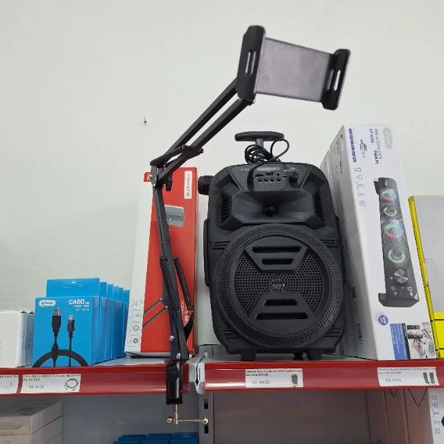Suporte de Celular e Microfone para Mesa Articulado