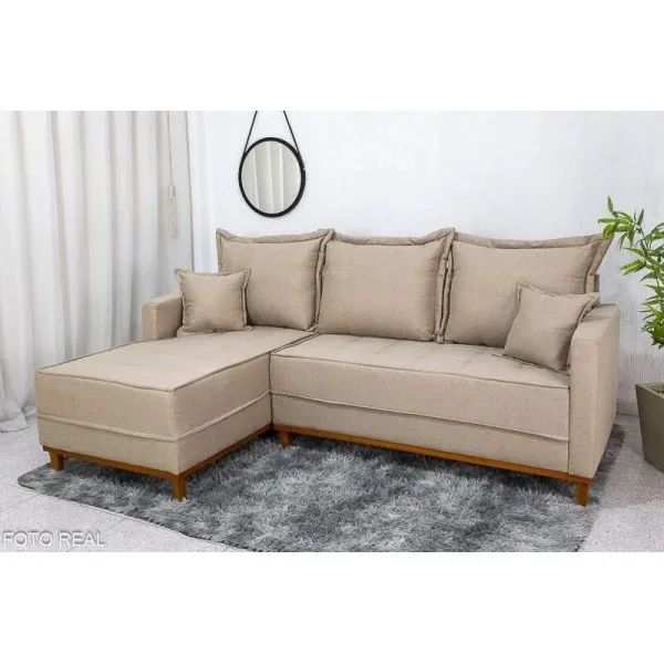 Sofá 3 Lug. Com Chaise Paris Larg. 2.30m Molas Ensacadas rf65 - Foto 3