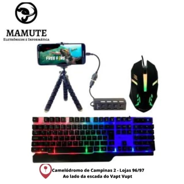 Kit Mobilador Gamer P/ Celular Completo Teclado+Mouse+otg+tripe+hub