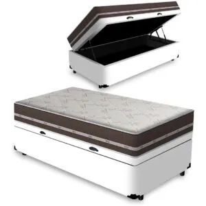 quarto cama bau solteiro base +colchao 