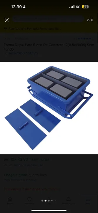 Forma manual para bloco estrutural de 12 (11,5x19x39)cm marca RIOPARDO FORMAS