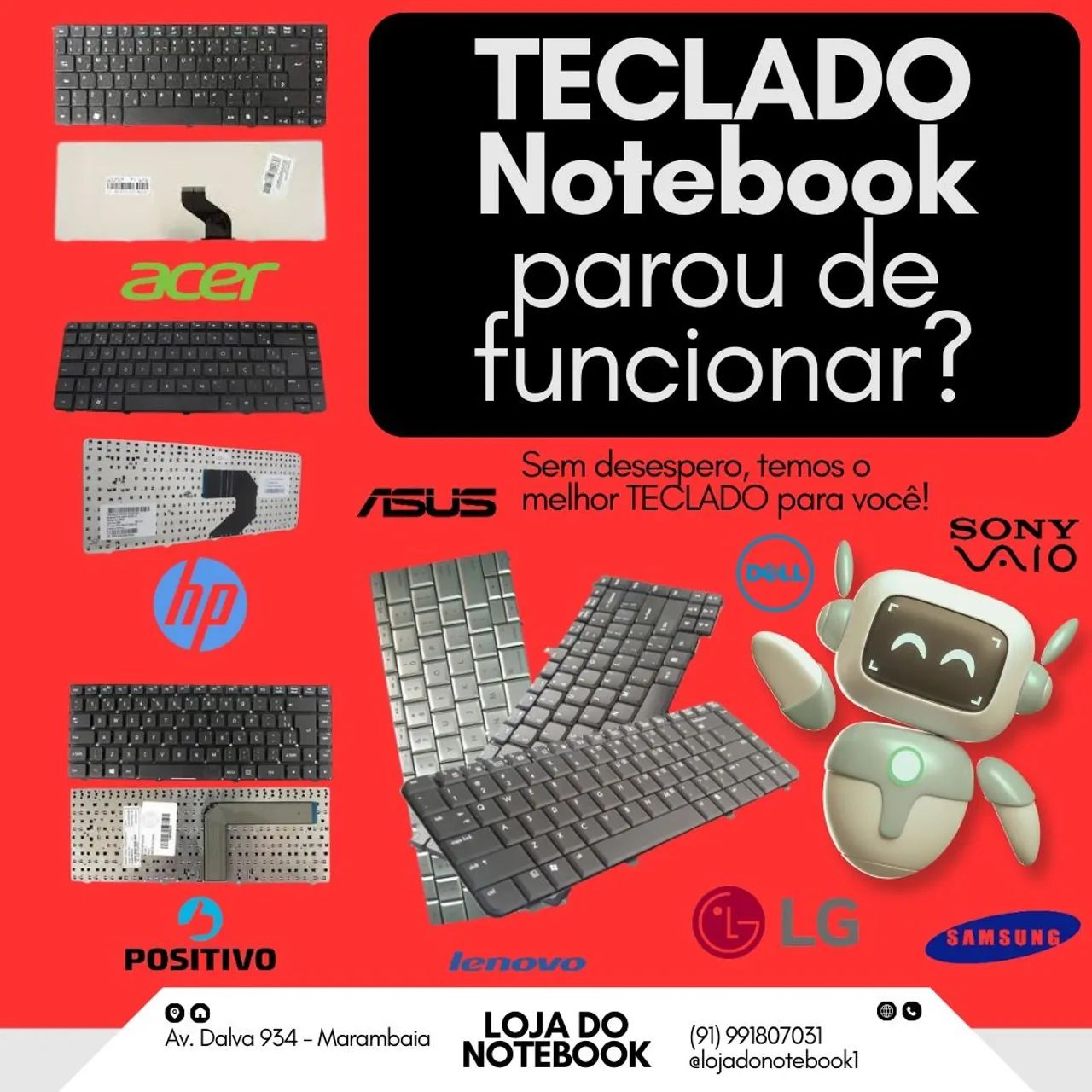 Teclado para Notebook - Diversas Marcas!