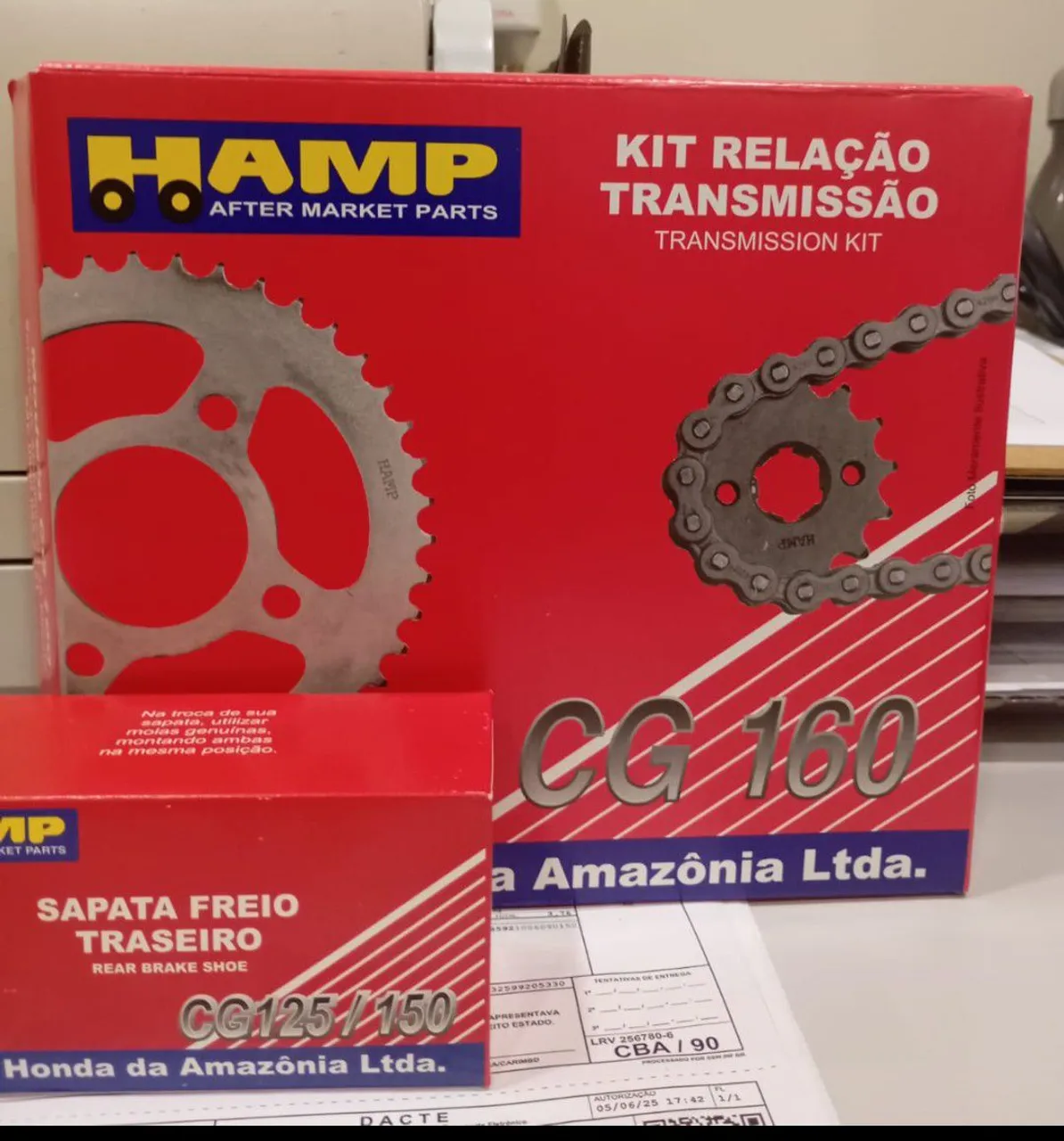 Kit Relação Transmissão CG160 + Sapata Freio Traseiro CG125/150