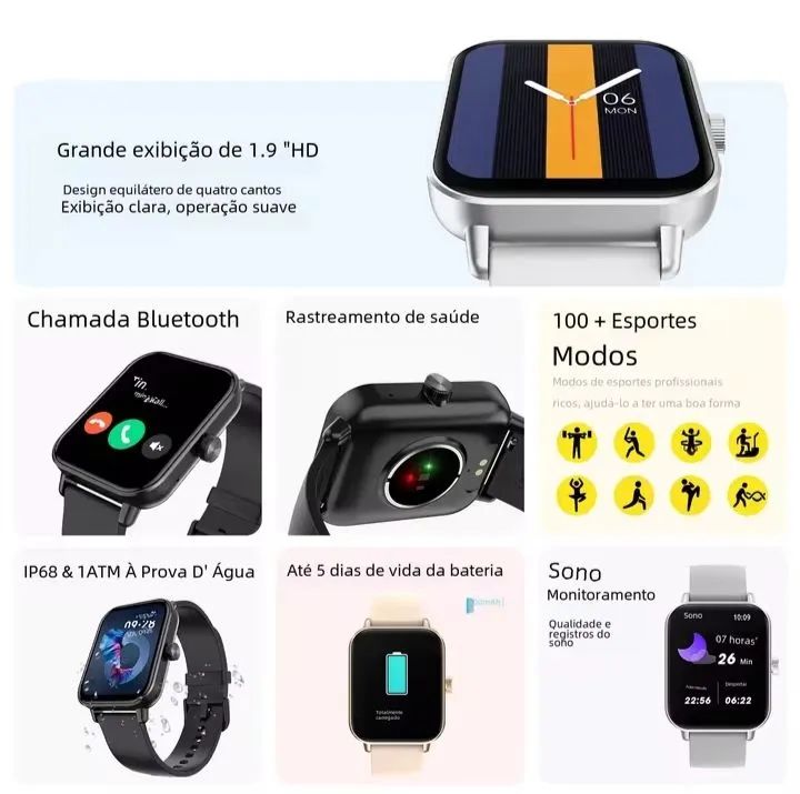 Smartwatch COLMI P81 Azul Relogio Inteligente Várias Funções  - Foto 3