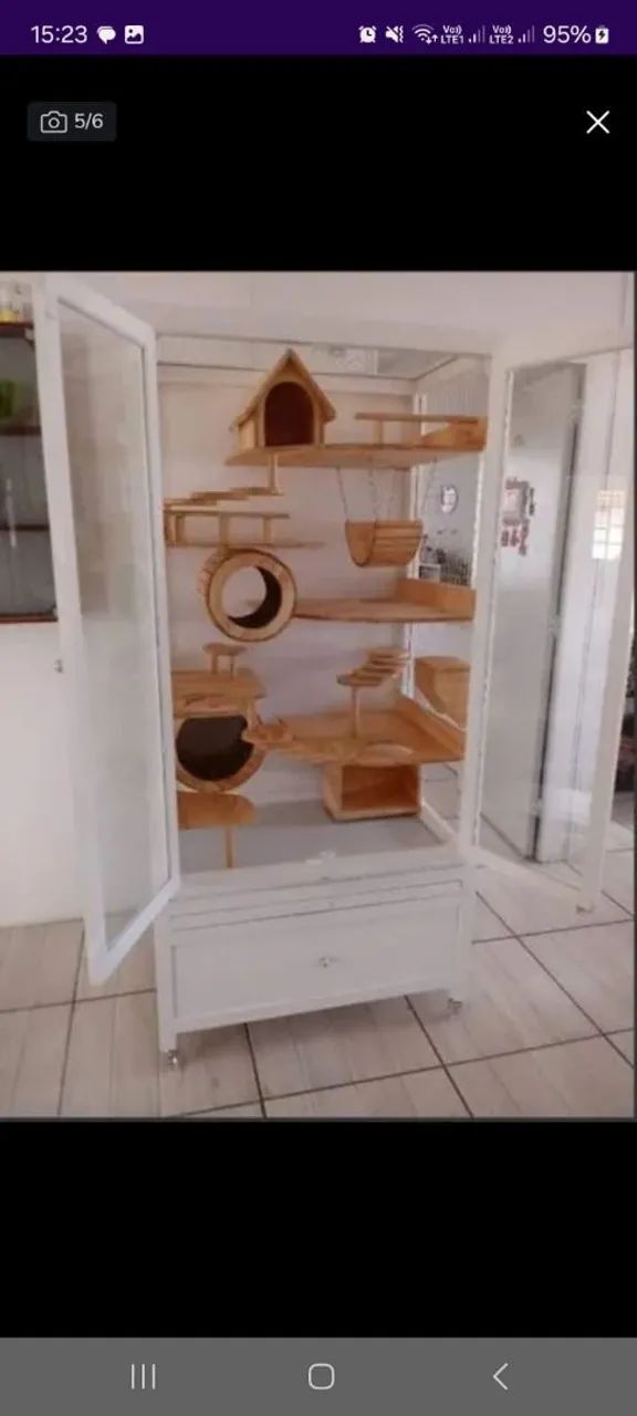 Gaiola para Roedores Grande - Estilo Móvel - Foto 3