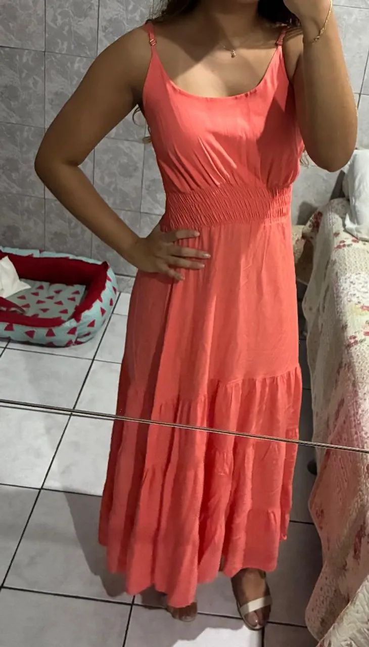 Vestido longo coral - Foto 2