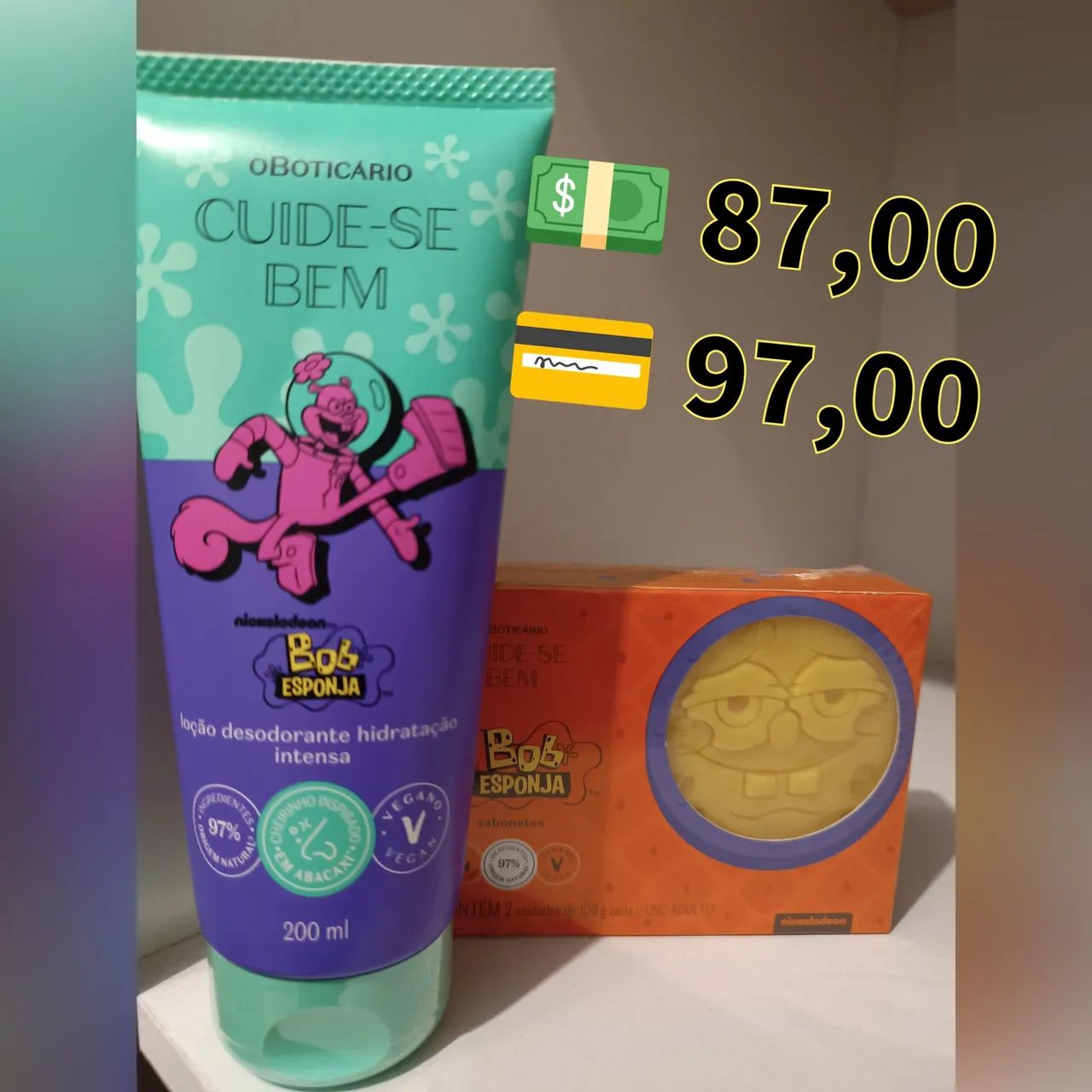 Kit Bob Esponja - Loção Desodorante e Sabonete