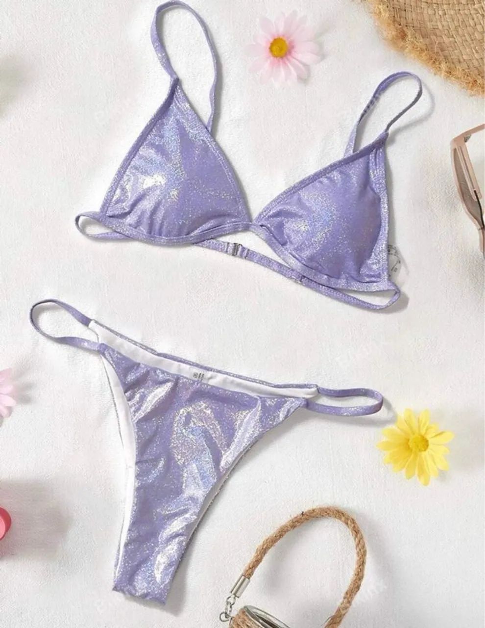 Conjunto Biquíni Brilhoso Roxo / Lilás (M) - Foto 3