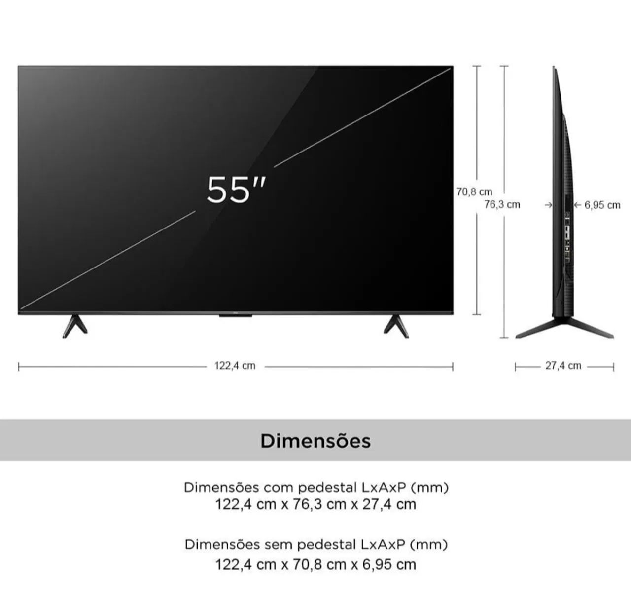 Smart TV 4K - TCL 55'  - Nova na caixa e nota fiscal  - Foto 3
