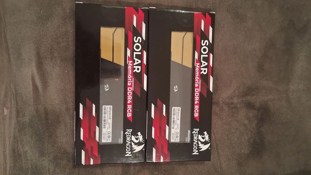 2x16gb (32gb) memória ram ddr4 3600mhz redragon solar lacrada