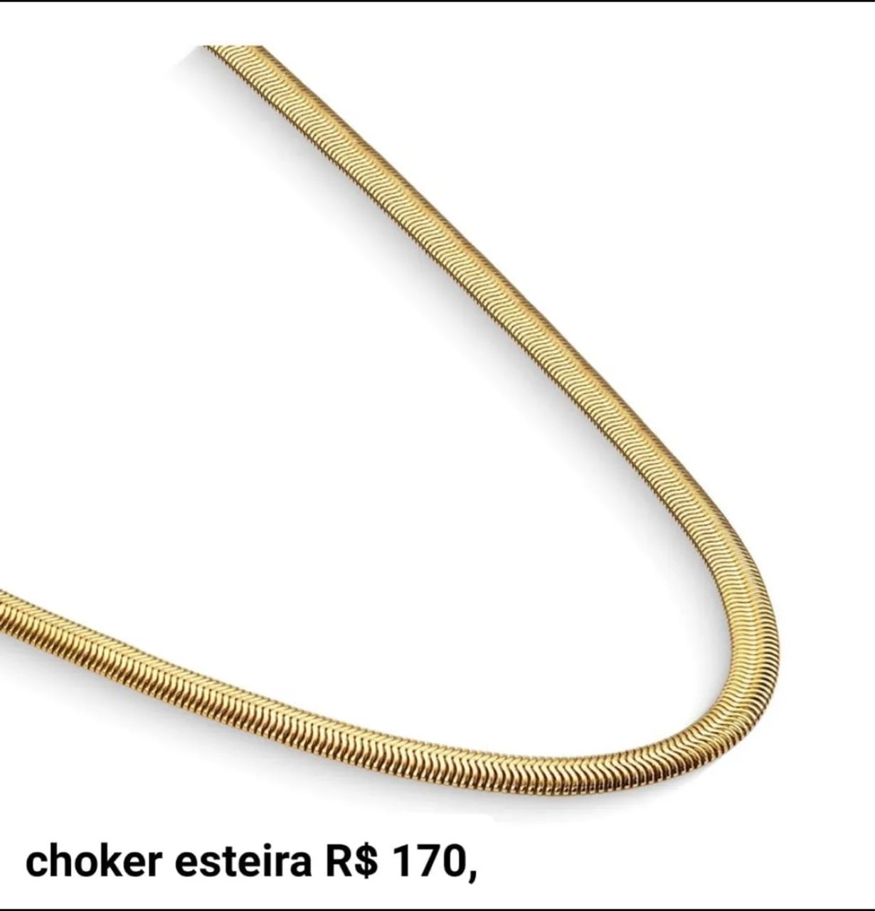 Choker esteira banhada a ouro 100% - Foto 2