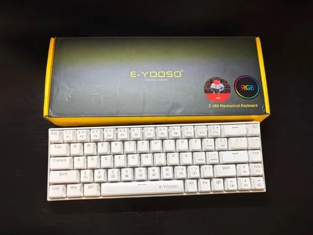 E-Yooso Z-686 Mechanical Keyboard, White + Coiled Cable64291877648898123
