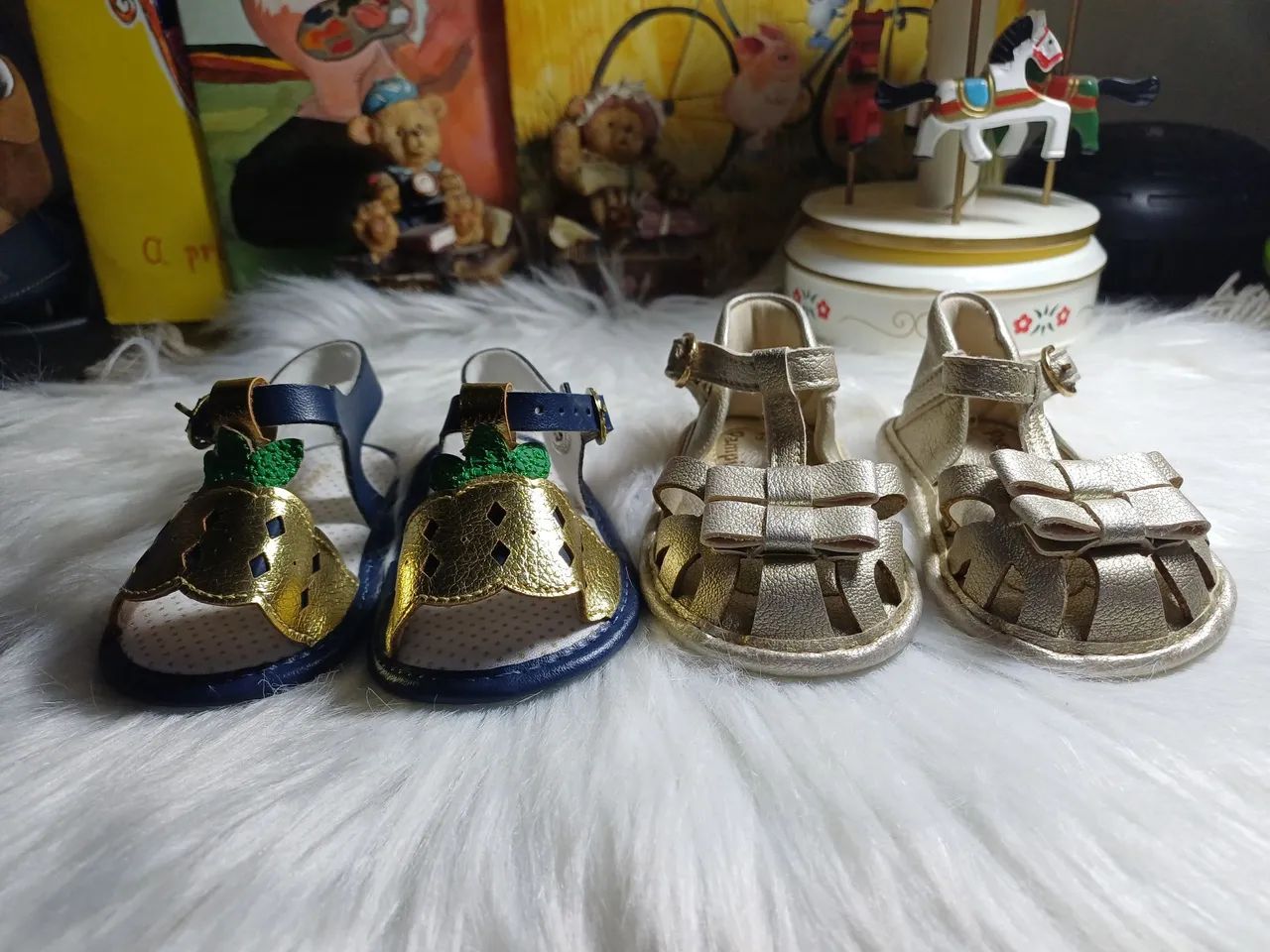 2 sandálias bebê menina semi-novas, Pimpolho e Pampili, 3-6 meses - Foto 2
