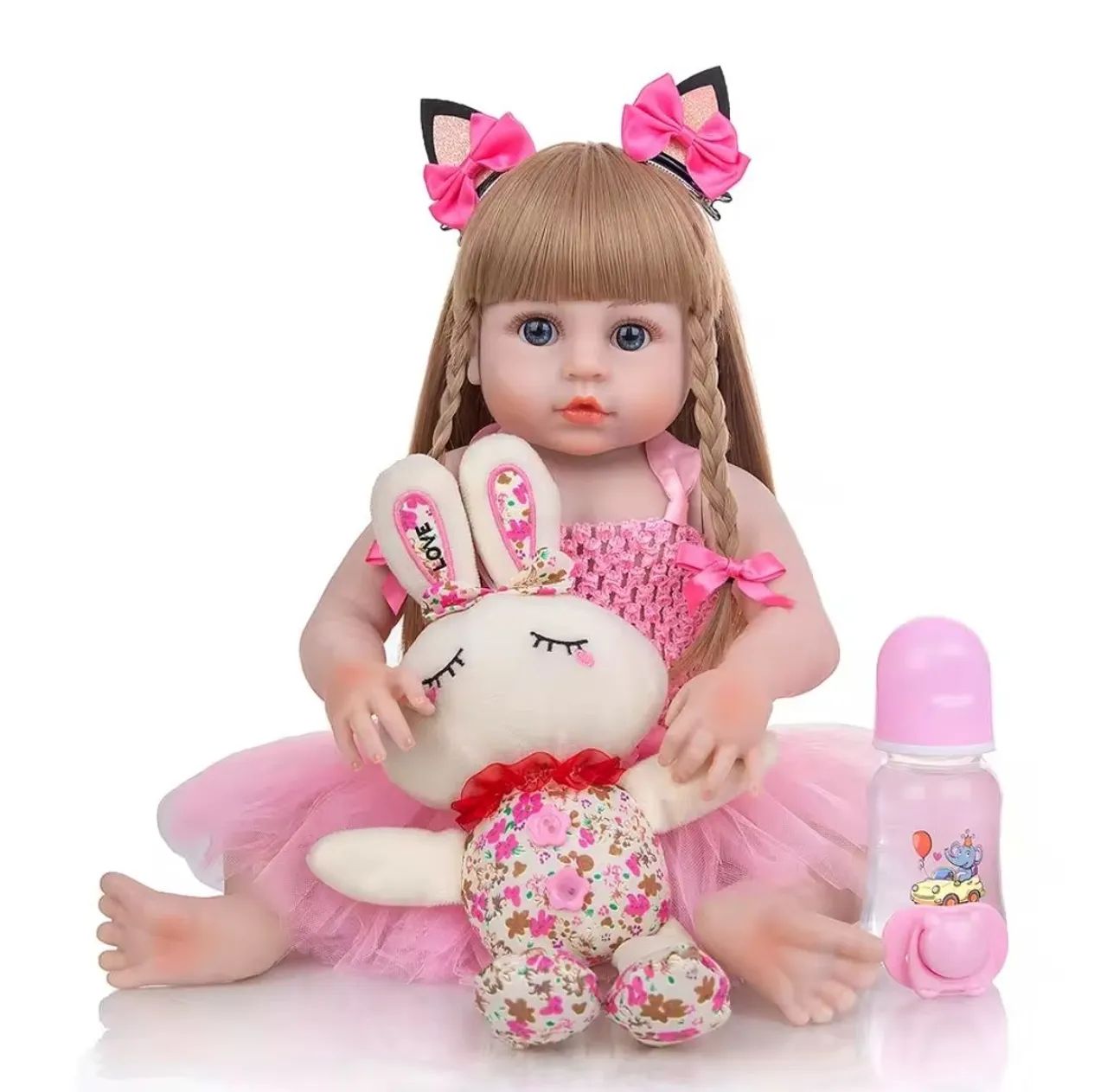 PROMOÇÃO, Boneca Bebê Reborn 48cm, corpo de silicone I   Gatinha loira - Foto 3