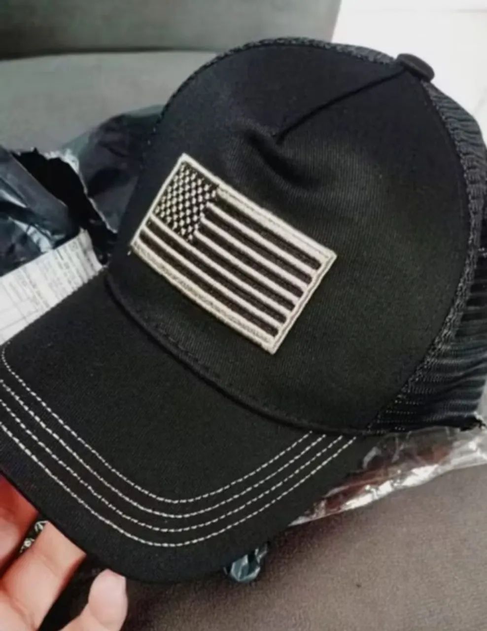 Boné telado bandeira dos EUA 