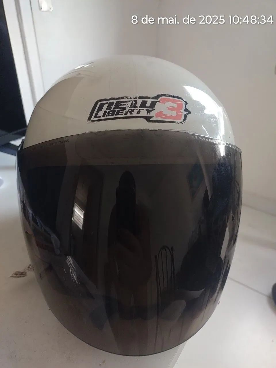 Capacete New Liberty 3 Branco Tam. 58 fumê/incolor 
