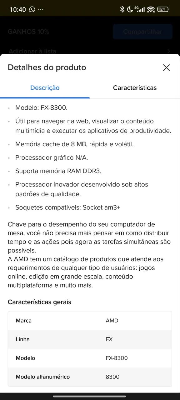 Kit Placa-mãe, processador Fx8300, memória 32gb, gabinete gamer vemelho e preto, 3fans  - Foto 3