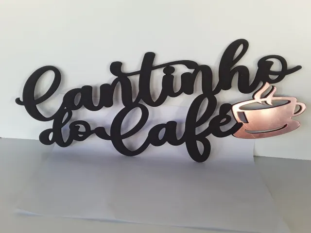 CANTINHO DO CAFÉ MDF 3 MM XÍCARA ROSE GOLD ESPELHADA