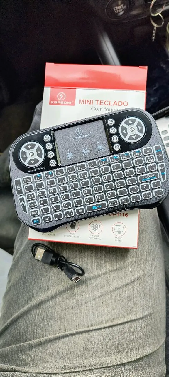 Mini Teclado Wireless com Touchpad para Smart TV